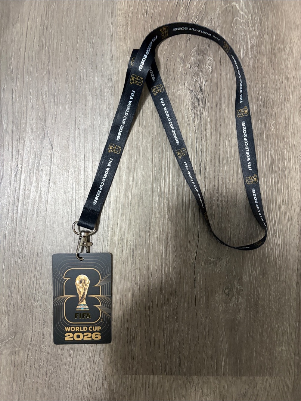 FIFA Soccer World Cup 2026 badge fan ID with lanyard